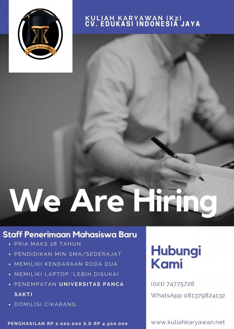 Lowongan Pekerjaan Staff Penerimaan Mahasiswa Baru Universitas Panca Sakti